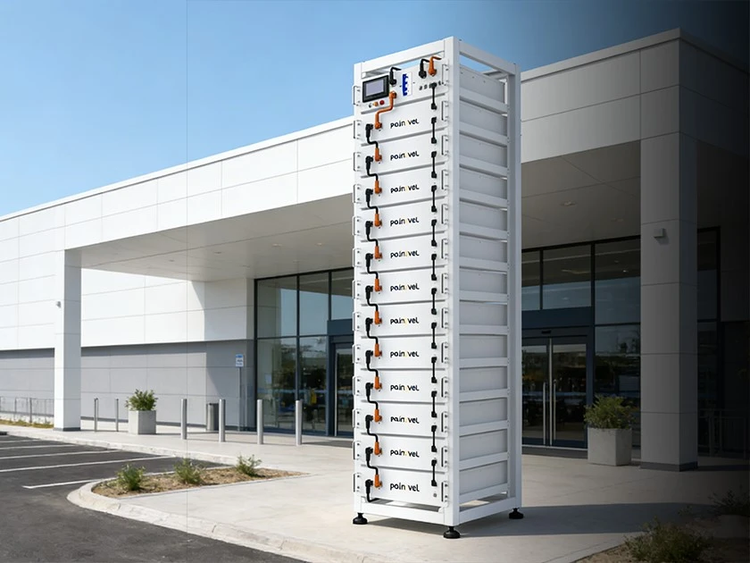 20kWh-60kWh modular high voltage LiFePO4 battery storage rack system by Polinovel 20kWh-60kWh modular high voltage LiFePO4 battery storage rack system by Polinovel